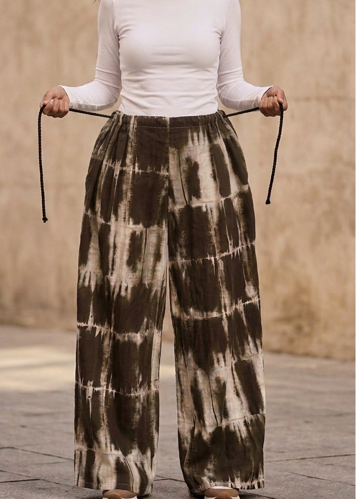 Pantalon large fluide avec taille ajustable à cordon et poches, coupe ample du XS au 7XL