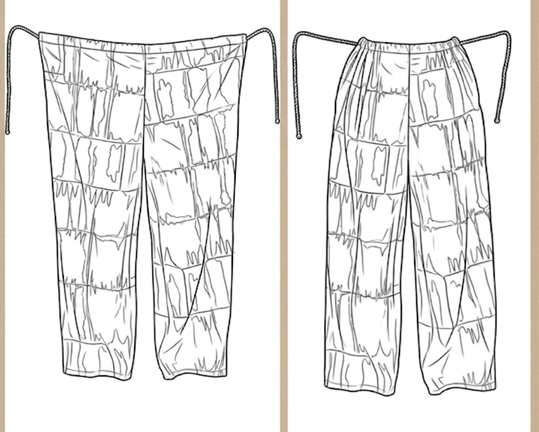 Pantalon large fluide avec taille ajustable à cordon et poches, coupe ample du XS au 7XL