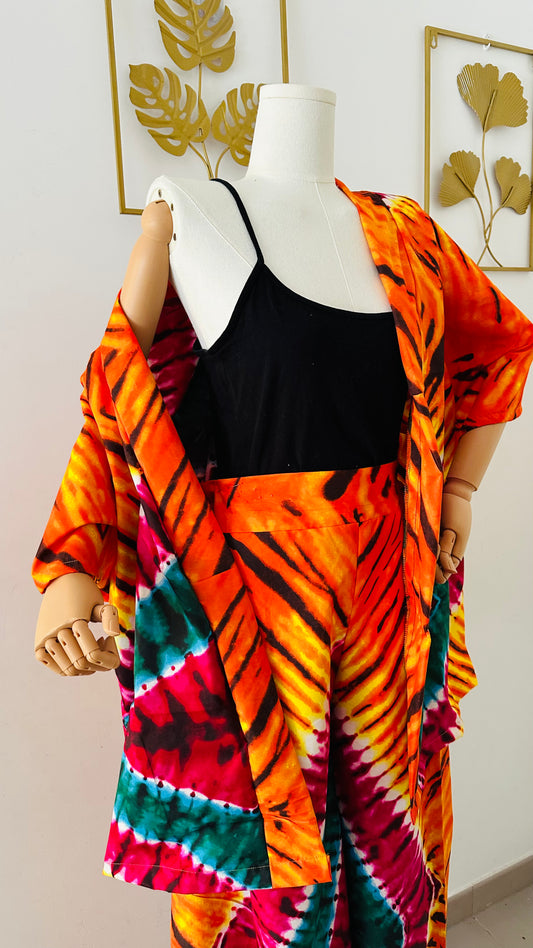 Kimono Mi Long - Kimono Orange - Tie-Dye