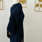 Robe modeste en lin bleu marine – Coupe ample et laçage ajustable