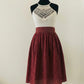 Women's Bordeaux Broderie Anglaise Skirt | 3 Lengths