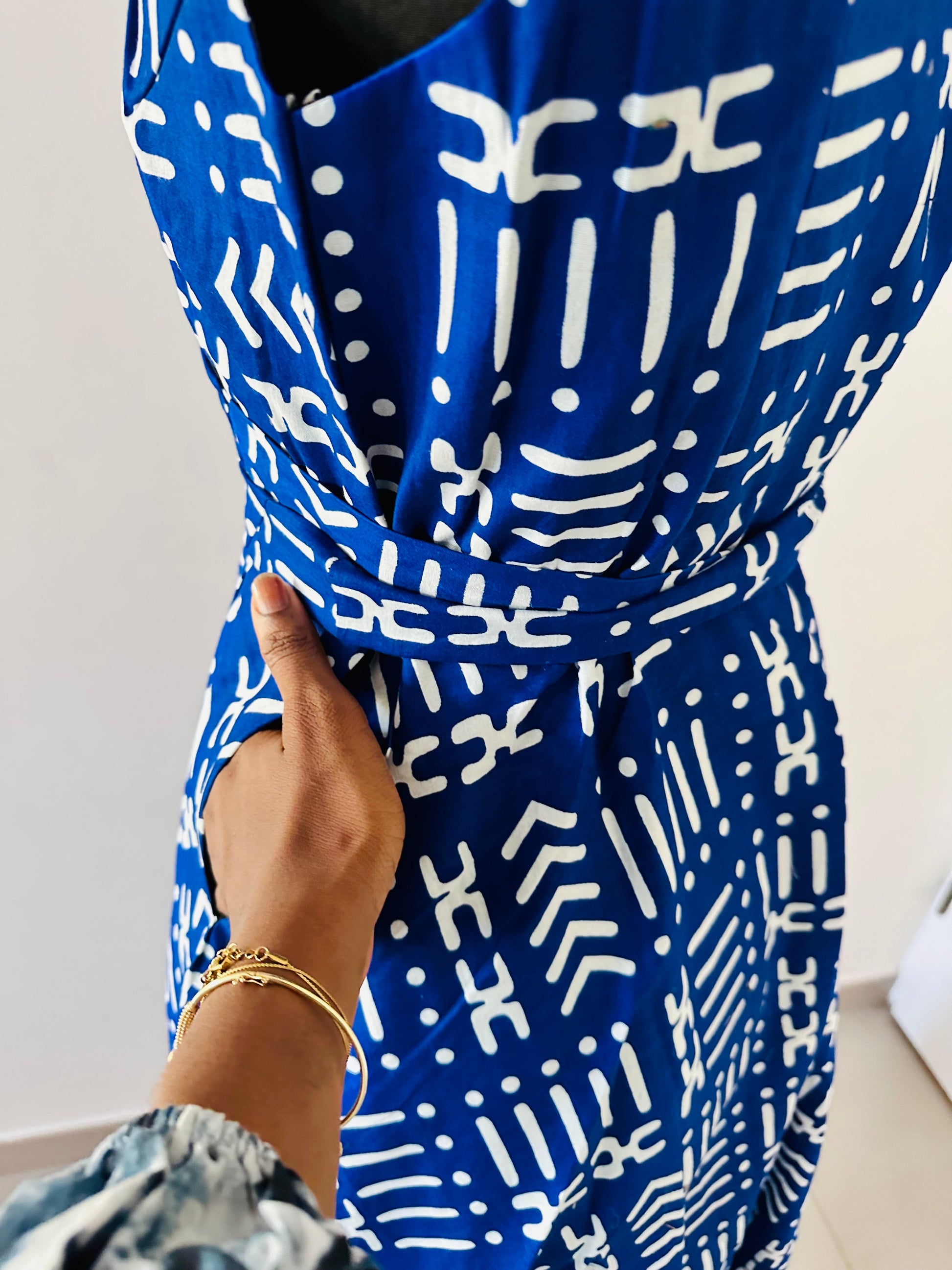 Bogolan Haut En Soie Femme Robe Bogolan EN SOIE Mi Courte Eyram Wax