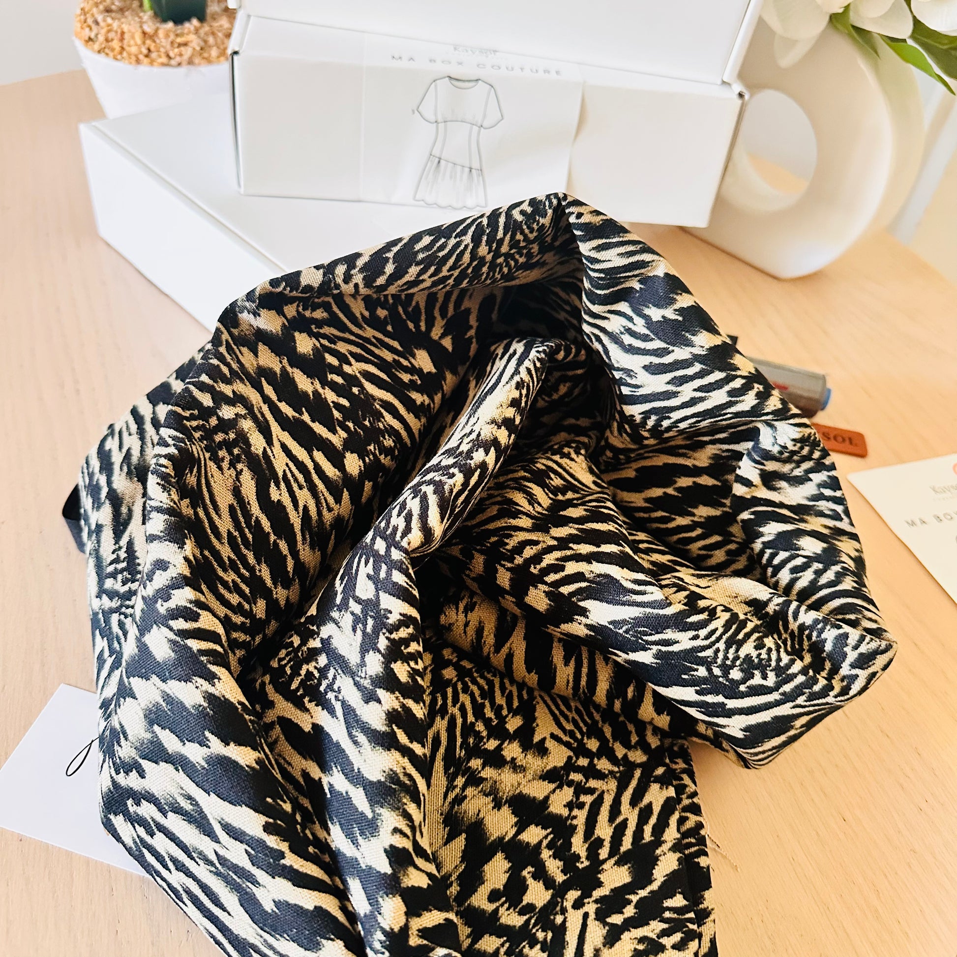Box Créative Couture : Robe Riama 100% Lin Imprimé 200 g/m² / XS/7XL