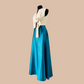 Jupe Longue Bleu Canard - Jupe longue en Satin Duchesse - Tenue de Soirée