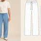 Patron Couture palazzo homme - Patron Pantalon large homme - EU/US 44/58
