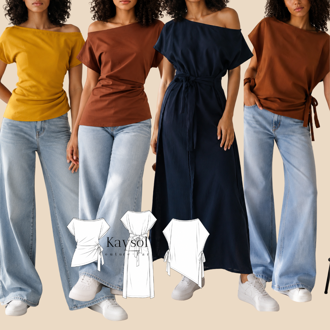Patron Top Laya – Top ajustable & transformable en tunique ou robe / A0+A4 PDF / GRATUIT