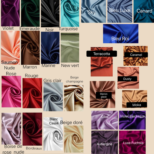 Premium Satin Fabric – Wide Width - Choice of Colors