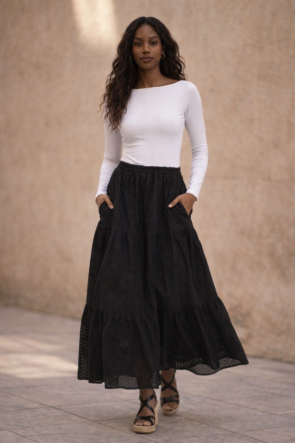 Flared Skirt Pattern, 3 Tiers with Pockets - Myriam - PDF A4 + A0 + Video Instructions