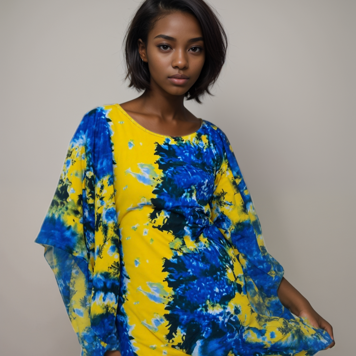 robe de plage - robe detente - robe tie and dye mi longue