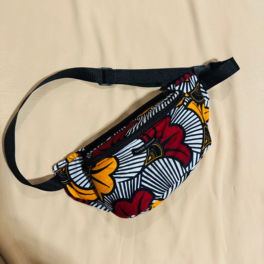 Sac Banane en Wax Rouge et Jaune