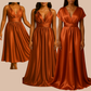 Robe Demoiselle d'honneur Terracotta - Robe infinity en satin