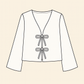 Patron PDF facile – Blouse LINA à nouer, du XS au 8XL. Encolure V, manches longues, coupe fluide. Téléchargement immédiat.