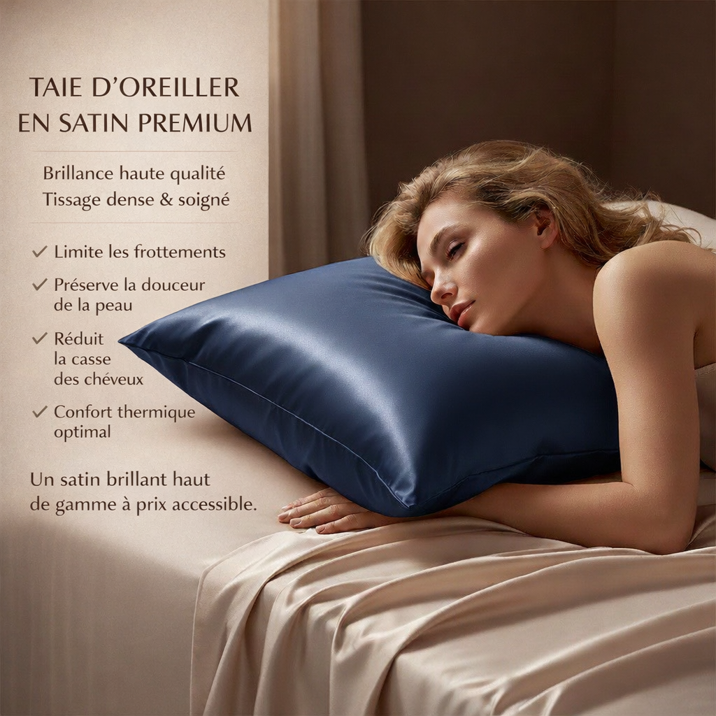 Taie d’oreiller en Satin Premium / Terracotta - Haute Qualité