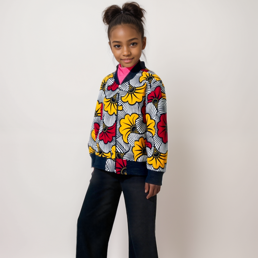 Bomber enfant - Blouson Wax enfant - Rouge et jaune