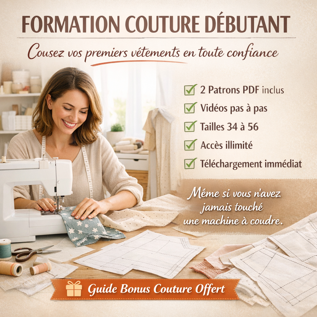 Sewing Training - Beginner Level - Easy to follow - Sizes EU 34-56 - 2 free patterns - Make Your Own Clothes - PDF