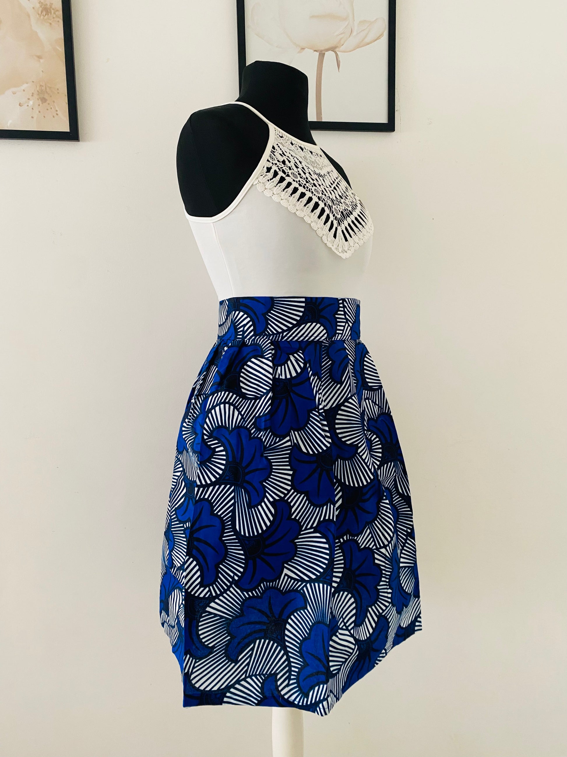 Jupe wax taille haute courte online