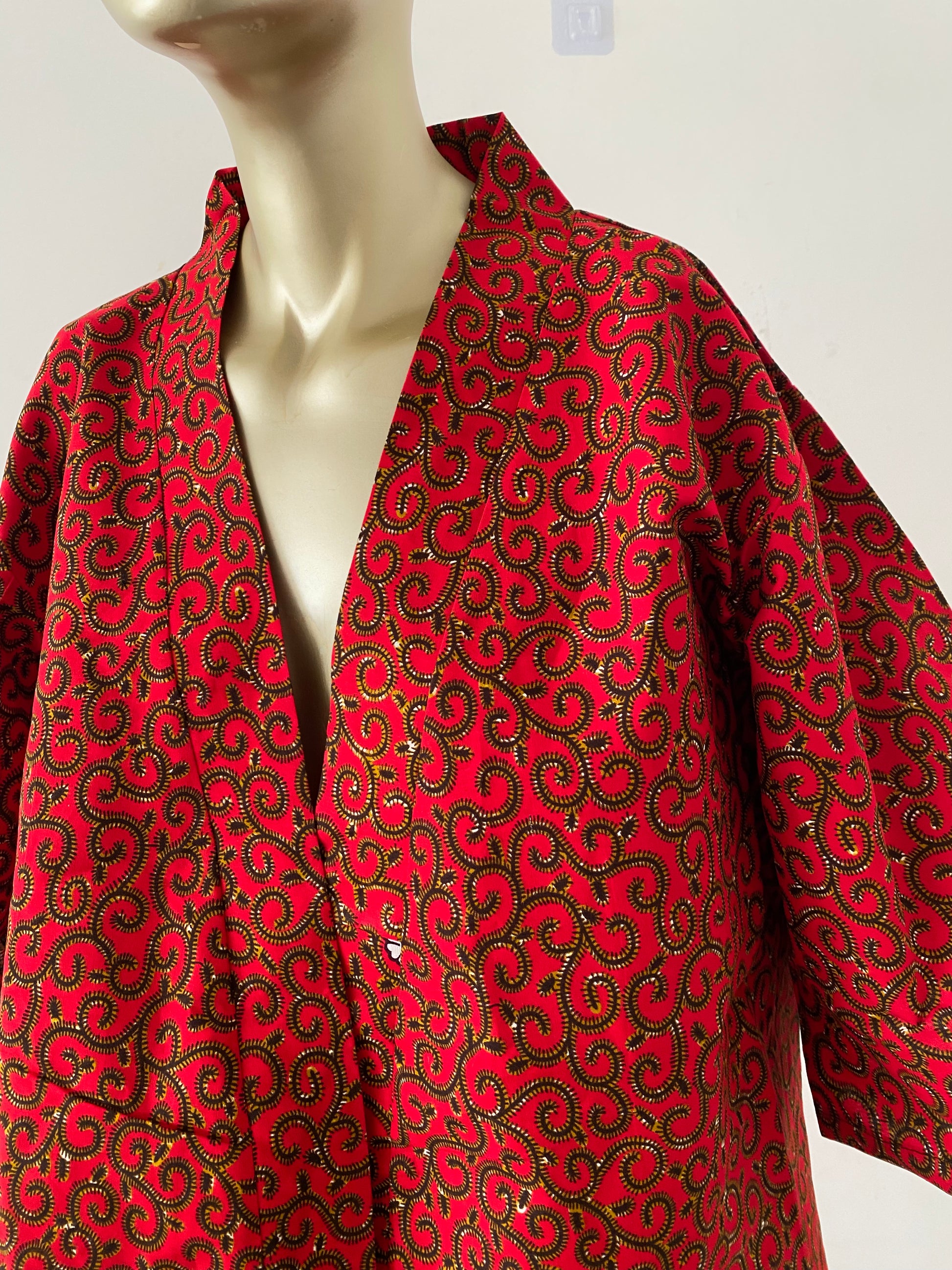 kimono mi long rouge
