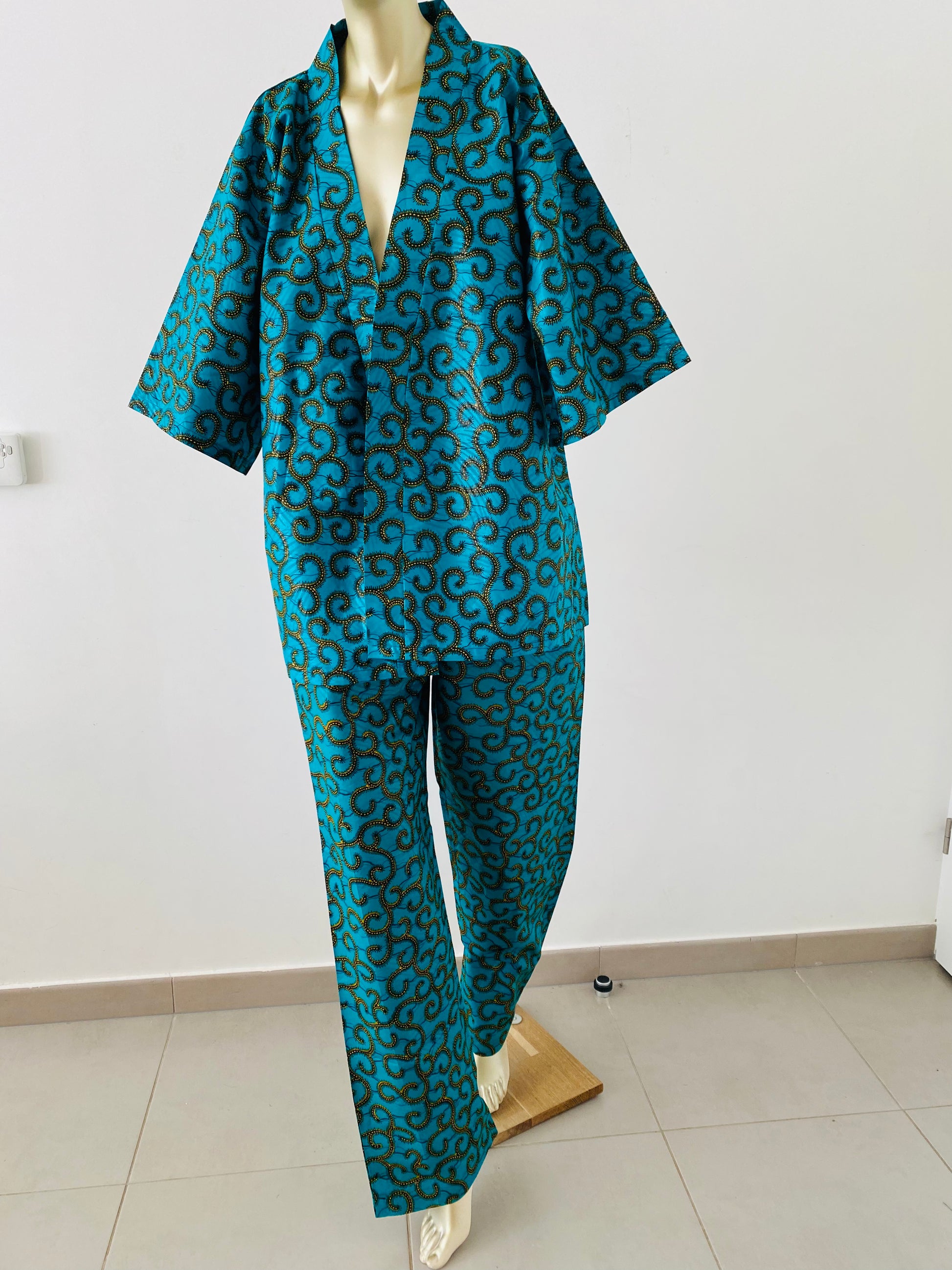 Pyjama Femme Kimono et Pantalon Satin
