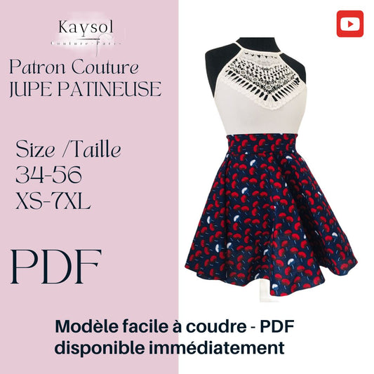 Patron Couture PDF - Jupe patineuse