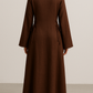 Robe longue en lin marron – Marina – Modeste, fluide, ajustable