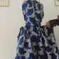 Top Femme en wax / Ajustable et Réversible / 100% coton / Wax Fleur bleue