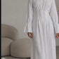 Robe longue en lin / Manches longues / Robe "Djadja" / 100% Lin