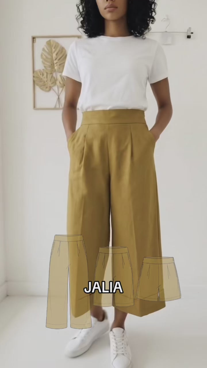 Patron Pantalon femme PDF – Modele JALIA Femme | Tailles 34 à 52 / Tuto Vidéo / A4/A0