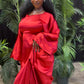 Robe Boubou en Satin Rouge