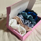 6 premium satin scrunchies gift set | Blue Shade