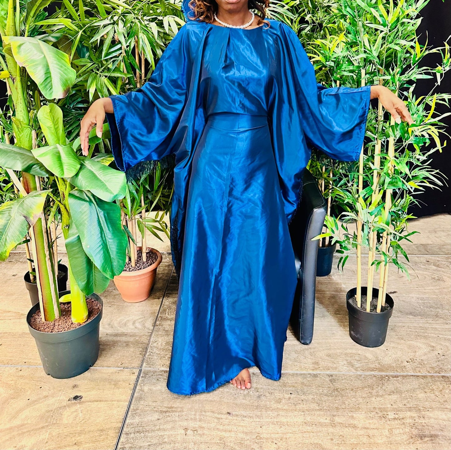 Robe Boubou Bleue Ample - Kaysol Couture