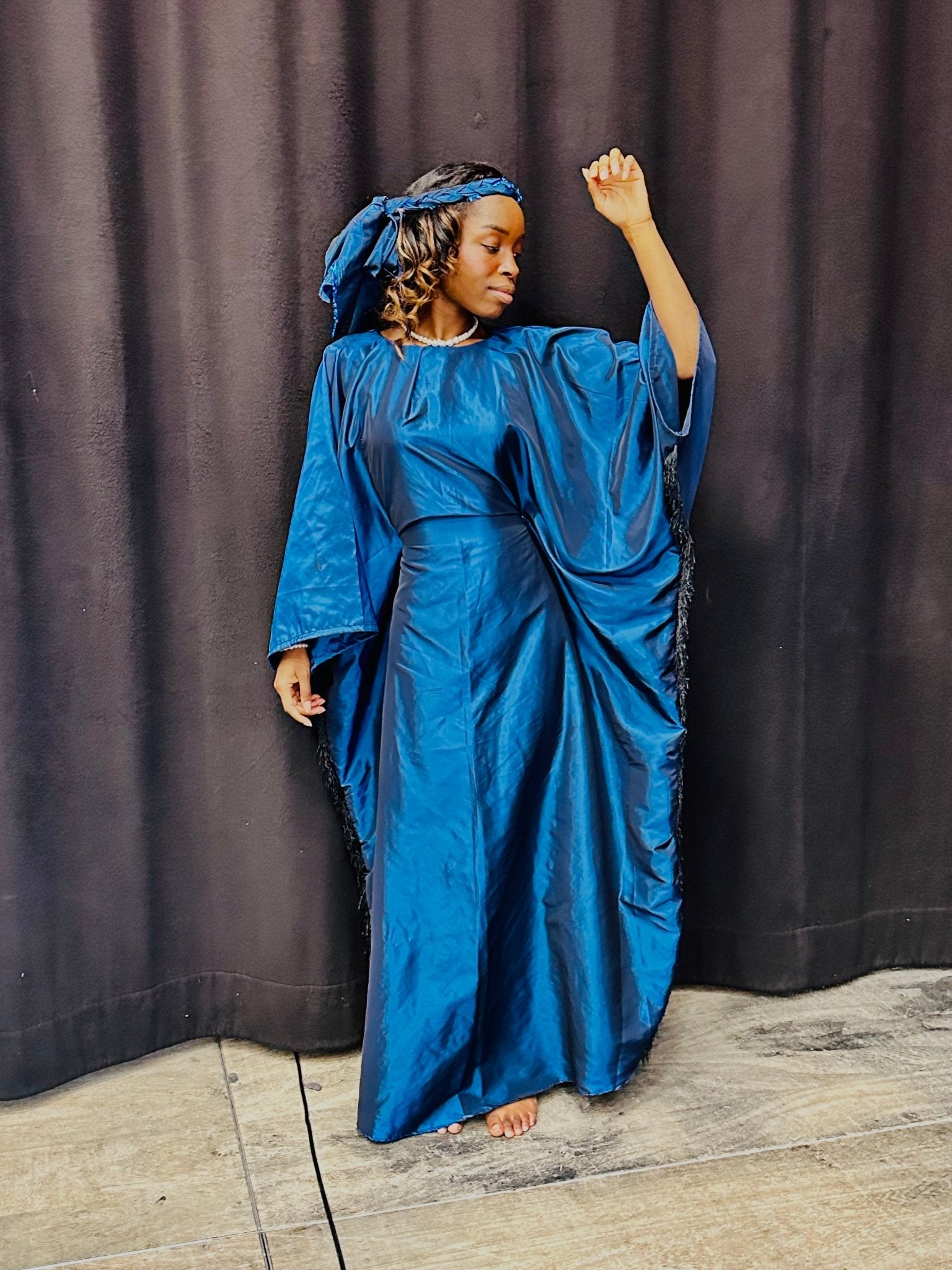 Robe Boubou Bleue Ample - Kaysol Couture