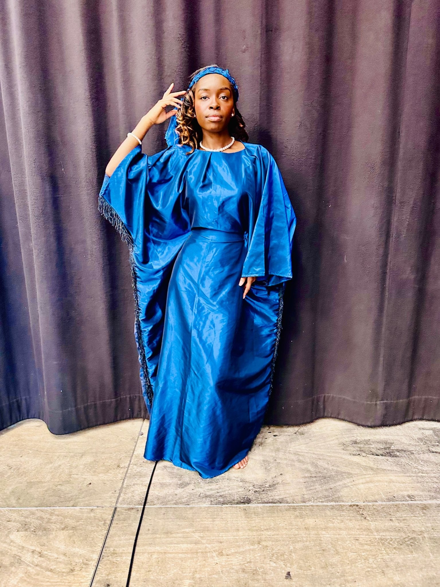 Robe Boubou Bleue Ample - Kaysol Couture