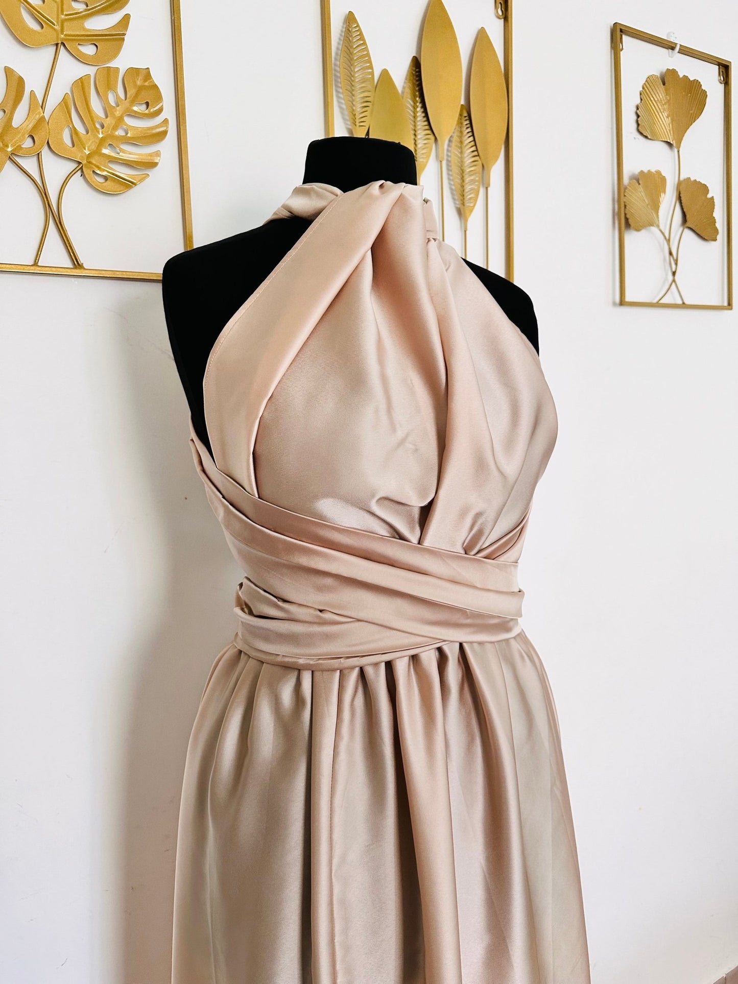 Robe convertible en Satin - Robe Infinity - Choix de couleur - Robe Fendu en satin - Kaysol Couture