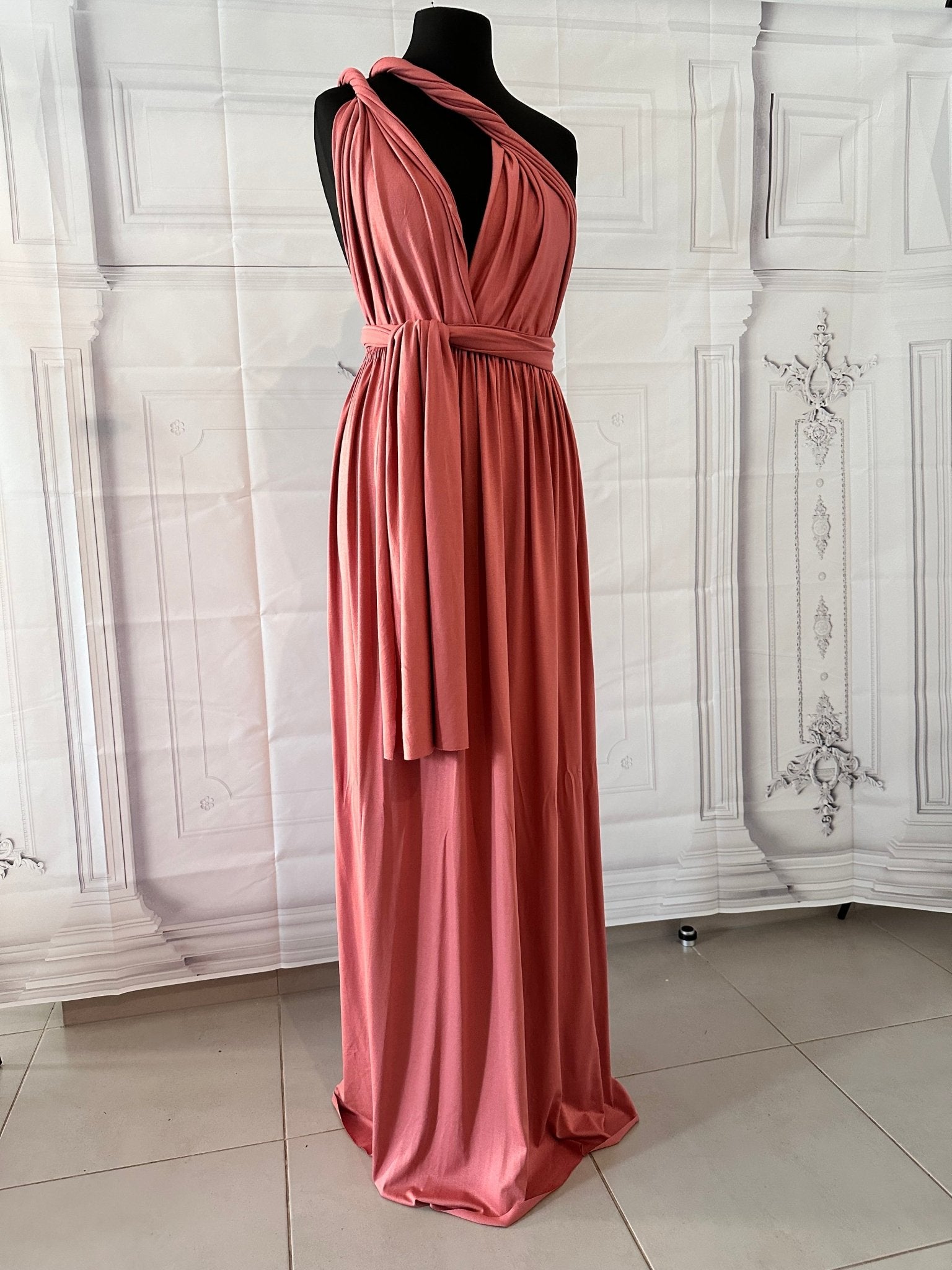 Robe Demoiselle d’honneur rose foncé - Convertible - Kaysol Couture