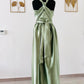 Robe demoiselle d’honneur vert sauge - Robe infinity en Satin vert - Kaysol Couture