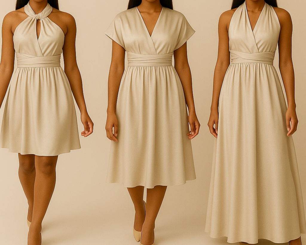 Robe convertible en satin - Robe infinity - Grand Choix de Couleur ...