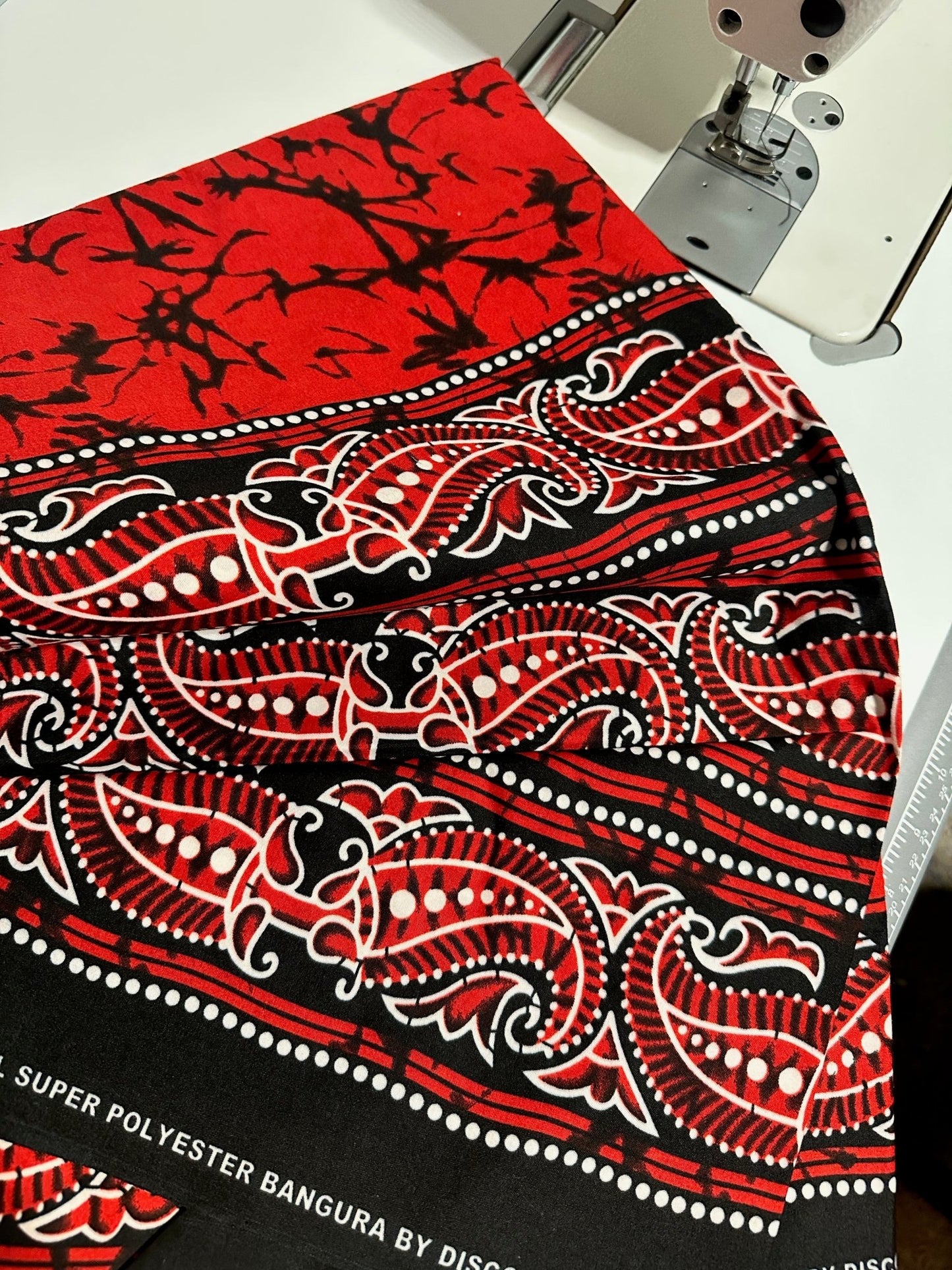 Tissu wax rouge - 1 yard - Kaysol Couture