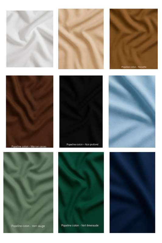 Tissu popeline de coton uni – Large choix de couleurs