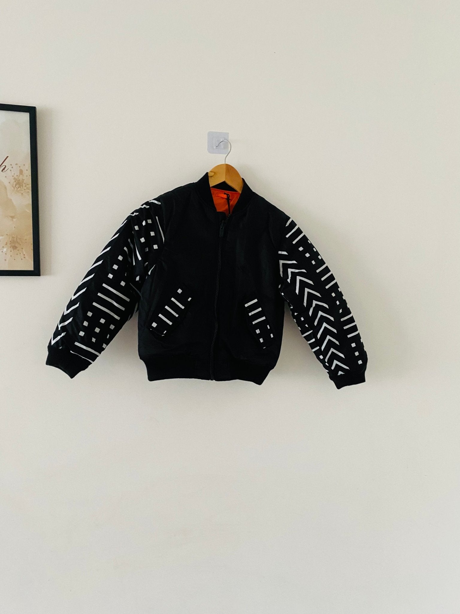 Bomber enfant en wax blouson en wax noir