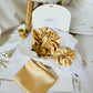 Box Soie Luxueux - avec Taie d’oreiller en Soie - Bonnet en soie et Chouchou en Beige champagne - Kaysol Couture