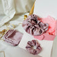 Box Taie d’oreiller en Soie - avec Bonnet et chouchou assorti - Bois de rose - Kaysol Couture