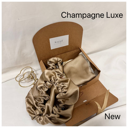 Choix de Couleur - Box Taies d’oreillers en Soie avec bonnet en Soie et chouchou en soie Assorti - Kaysol Couture