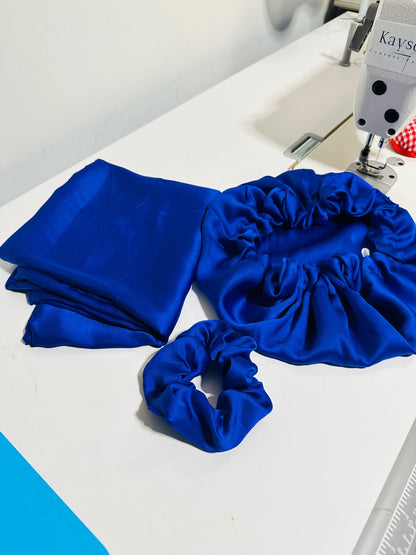 Choix de Couleur - Box Taies d’oreillers en Soie avec bonnet en Soie et chouchou en soie Assorti - Kaysol Couture