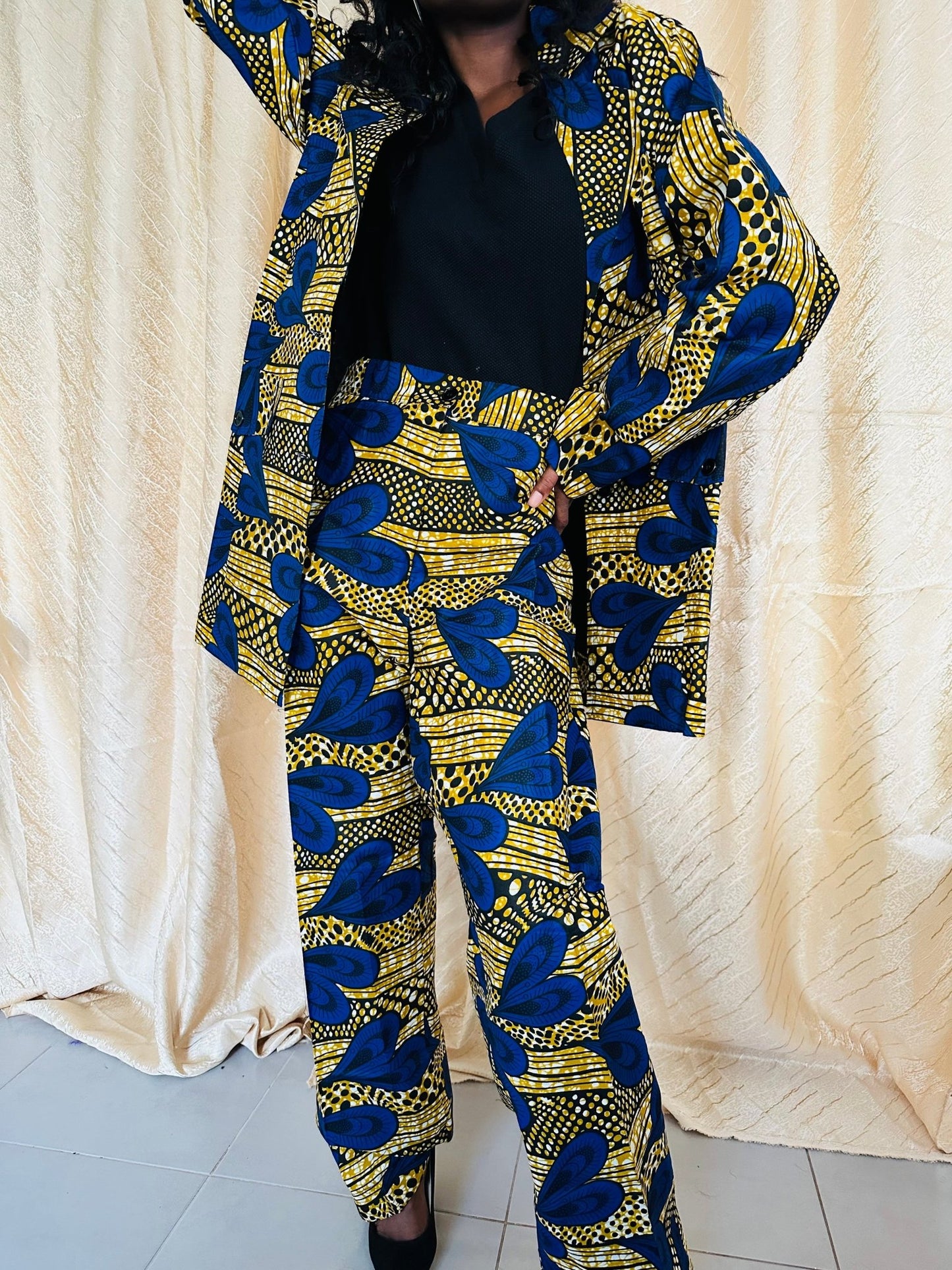 Ensemble deux pièces - Costume Tailleur Femme en Wax - Choix Couleur - Kaysol Couture