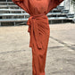 Ensemble deux pieces pour femmes - Tenue Mastoura terracotta - Tenue manches longues Terracotta - Kaysol Couture