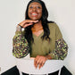 Hoodie wax femme - pull wax - tissu africain- kaki