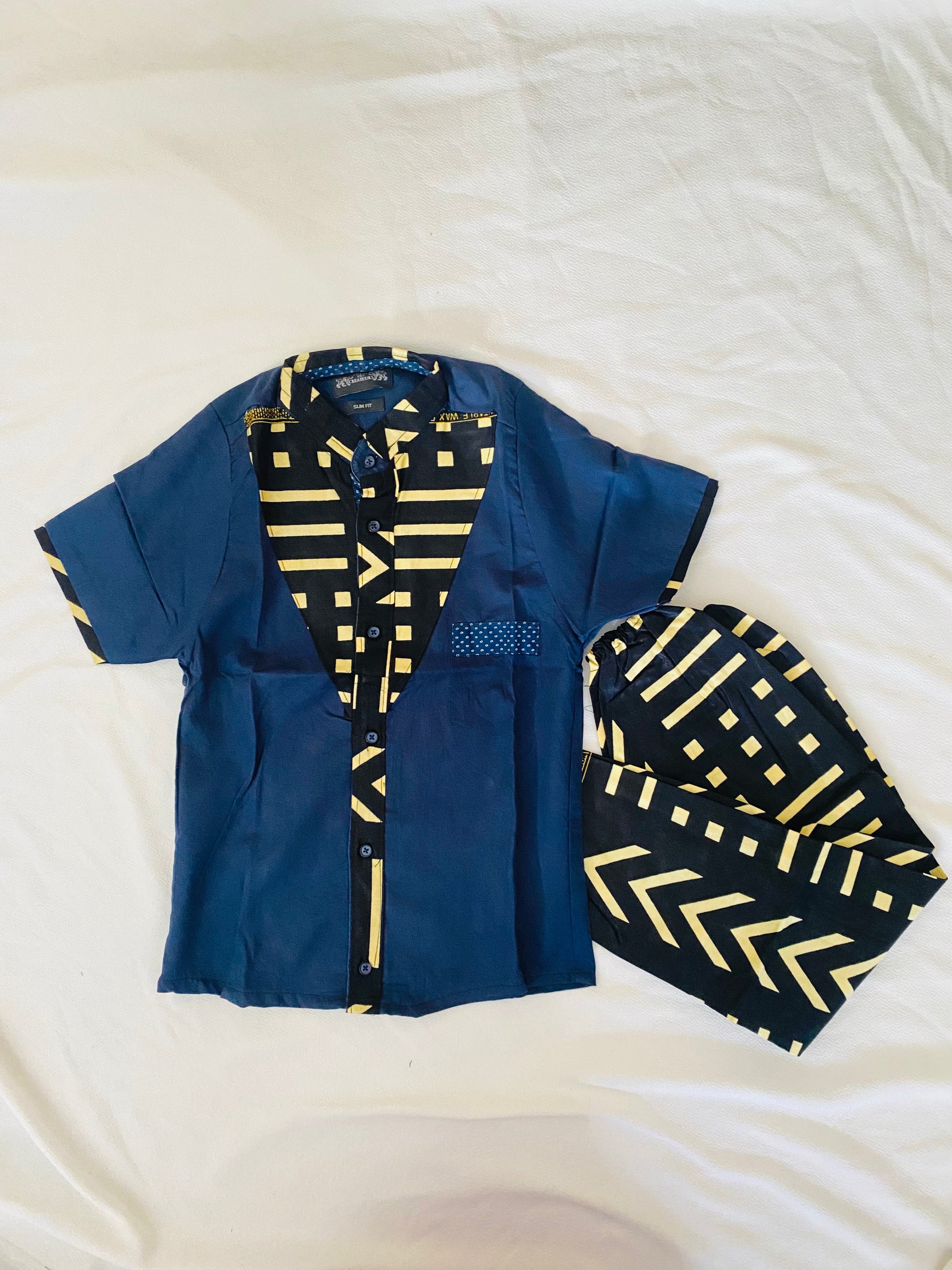 Ensemble en pagne Garcon Bogolan