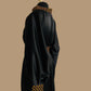 Robe ample avec ceinture en Wax et Soie noir - Collection Capsule Haby - Kaysol Couture