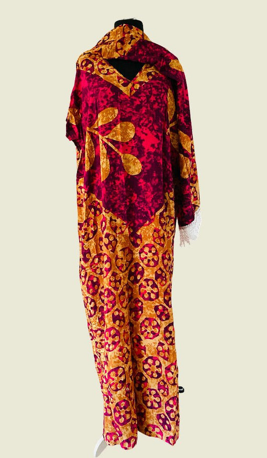 Robe de maison africaine - Robe longue tie and dye africain - Kaysol Couture