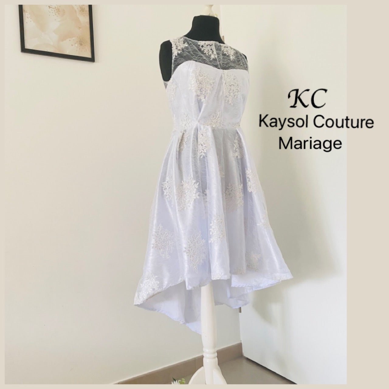 Robe de Mariée courte asymétrique - Kaysol Couture
